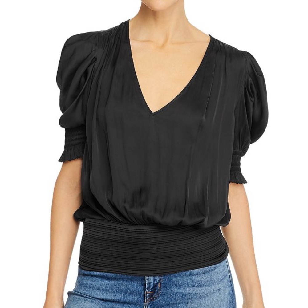 Ramy Brook Flora Puff Sleeve Top in Ocean